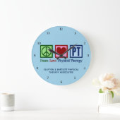 Peace Love Physical Therapy Custom PT Office Wall Große Wanduhr (Zuhause)