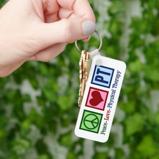 Peace Love Physical Therapy Cute Personalized PT Schlüsselanhänger (Hand)