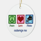 Peace Love Piano Custom Pianist Christmas Keramik Ornament (Links)