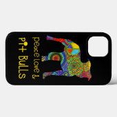 "Peace Love & Pit Bulls" Pop Art iPhone Case (Rückseite (Horizontal))