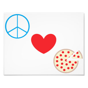 Peace Love Pizza 8,5"x11" Küchenwandkunst Fotodruck