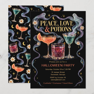 Peace Love & Potions Halloween-Party Einladung