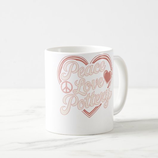 Peace Love Pottery Kaffeetasse (VorderseiteRechts)