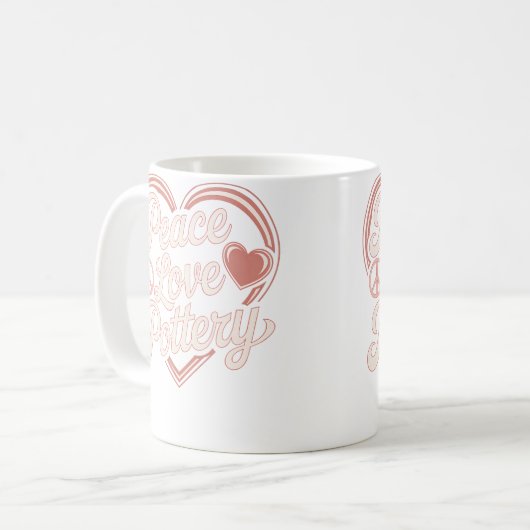 Peace Love Pottery Kaffeetasse (Vorderseite Links)