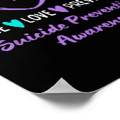 Peace Love Prevention Suicide Awareness Teal Purpl Poster (Ecke)