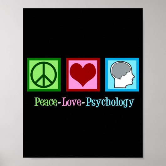 Peace Love Psychology Cute Psychologist  Poster (Vorne)