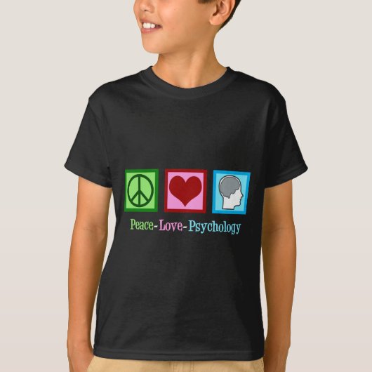 Peace Love Psychology Cute Psychologist T-Shirt (Vorderseite)