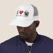 Peace Love Pug Dog Lovers Trucker Hat Truckerkappe (Beispiel)