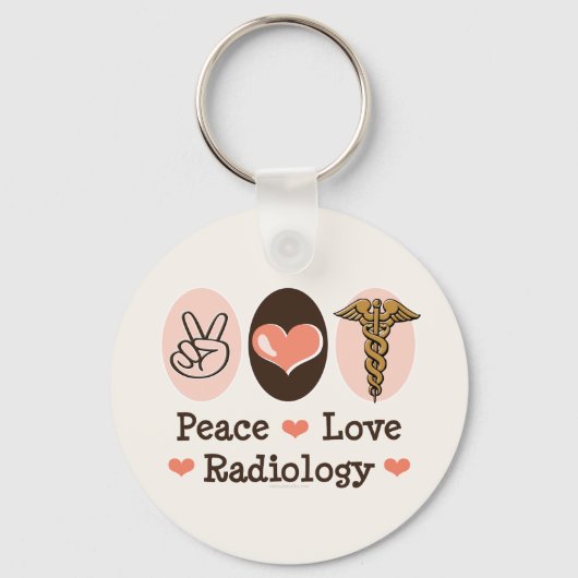 Peace Love Radiology Key Chain Schlüsselanhänger (Vorderseite)
