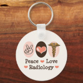 Peace Love Radiology Key Chain Schlüsselanhänger (Vorderseite)