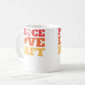 Peace Love Raft - Flussfloßfahrt Kaffeetasse (Vorderseite Links)