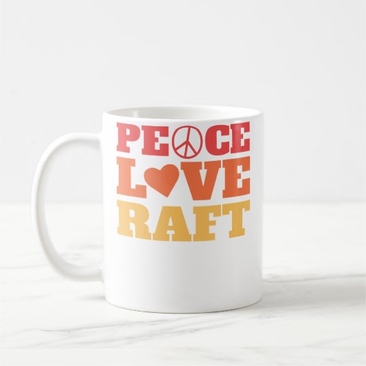 Peace Love Raft - Flussfloßfahrt Kaffeetasse (Links)