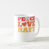 Peace Love Raft - River Rafting Kaffeetasse (VorderseiteRechts)