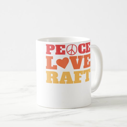 Peace Love Raft - River Rafting Kaffeetasse (VorderseiteRechts)