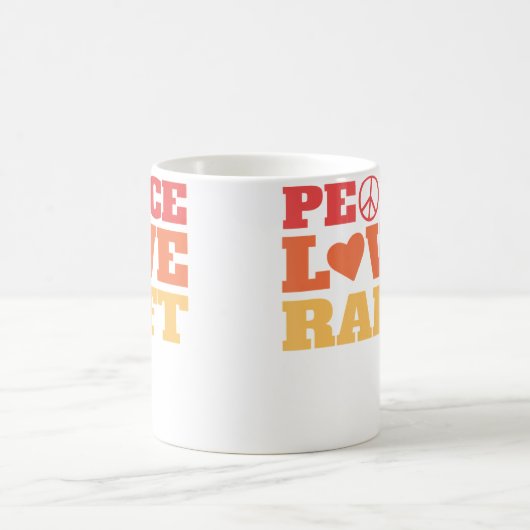 Peace Love Raft - River Rafting Kaffeetasse (Mittel)