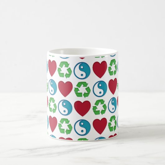 Peace Love Recycle Kaffeetasse (Mittel)