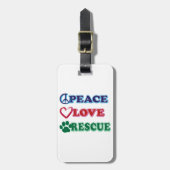 Peace Love Rescue Gepäckanhänger (Vorderseite vertikal)