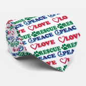 Peace Love Rescue Krawatte (Gerollt)