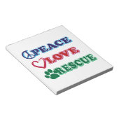 Peace Love Rescue Notizblock (angewinkelt)