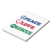 Peace Love Rescue Notizblock (Rotiert)