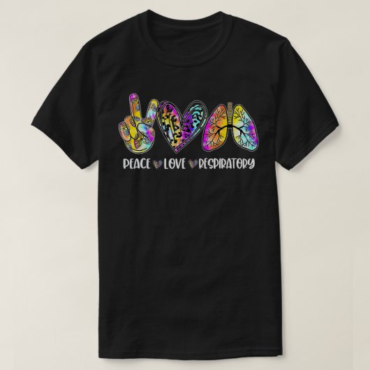 Peace Love Respiratory Therapist Leopard RT Regist T-Shirt (Design vorne)