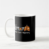 Peace Love Respiratory Therapist Skeleton Fun Hall Kaffeetasse (Links)