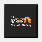 Peace Love Respiratory Therapist Skeleton Fun Hall Magnet (Vorne)