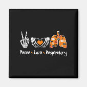 Peace Love Respiratory Therapist Skeleton Fun Hall Magnet (Vorne)