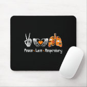 Peace Love Respiratory Therapist Skeleton Fun Hall Mousepad (Mit Mouse)