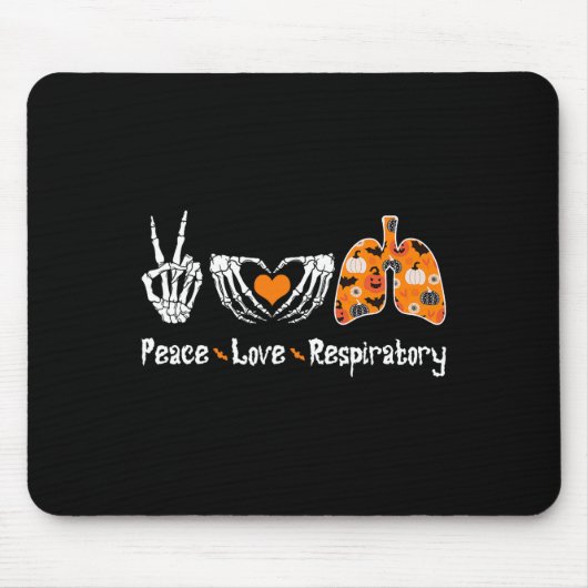 Peace Love Respiratory Therapist Skeleton Fun Hall Mousepad (Vorne)