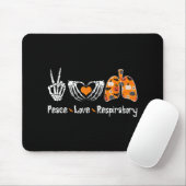 Peace Love Respiratory Therapist Skeleton Fun Hall Mousepad (Mit Mouse)