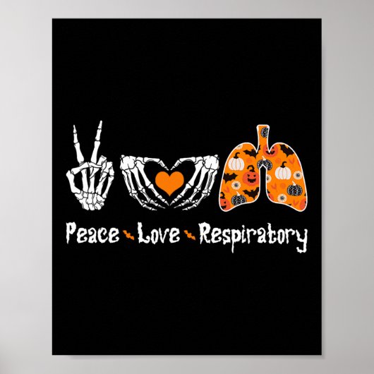Peace Love Respiratory Therapist Skeleton Fun Hall Poster (Vorne)