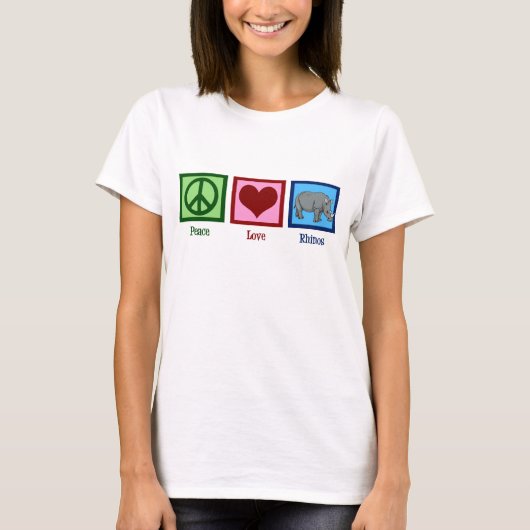 Peace Love Rhinos T-Shirt (Vorderseite)