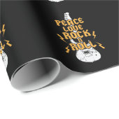 Peace Love Rock N Roll Geschenkpapier (Rolleneckpunkt)