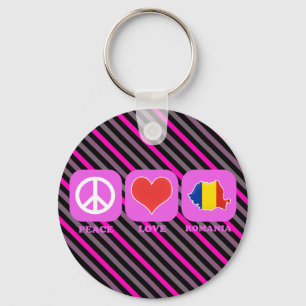 Peace Love Romania Schlüsselanhänger