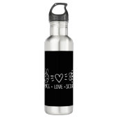 Peace Love Science Edelstahlflasche (Vorderseite)
