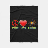 Peace Love Science  Fleecedecke (Vorderseite)