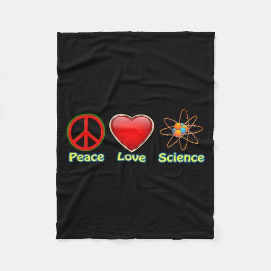 Peace Love Science  Fleecedecke (Vorderseite)