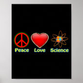 Peace Love Science  Poster (Vorne)