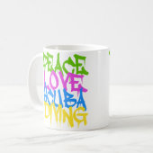 Peace Love Scuba Diving Kaffeetasse (Vorderseite Links)