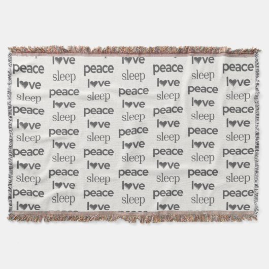 Peace Love Sleep - Cozy Comfy Throw Blanket Decke (Vorderseite)