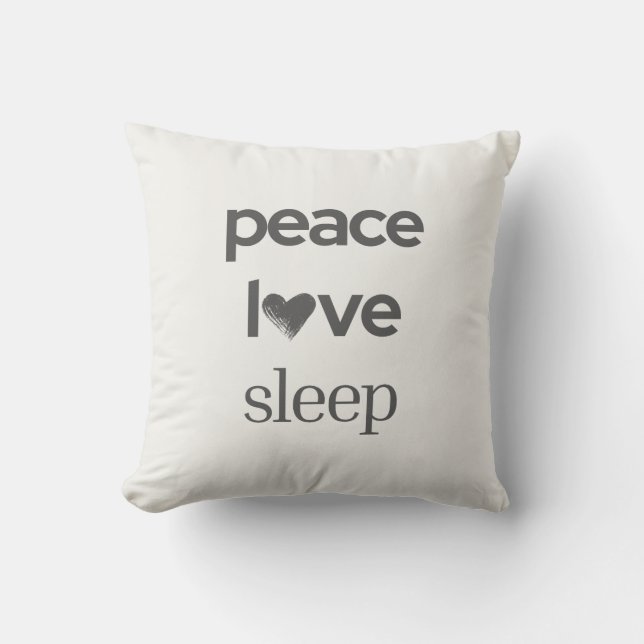 Peace Love Sleep -Reversible Cozy Modern Lifestyle Kissen (Vorderseite)