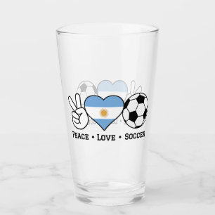 Peace Love Soccer Argentinien Glas