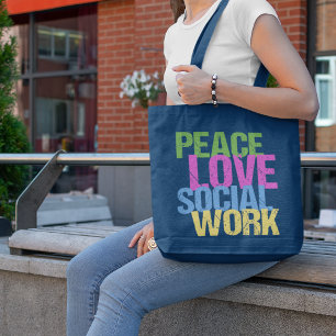 Peace Love Social Work Custom Tasche
