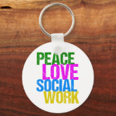 Peace Love Social Work Schlüsselanhänger (Rückseite)