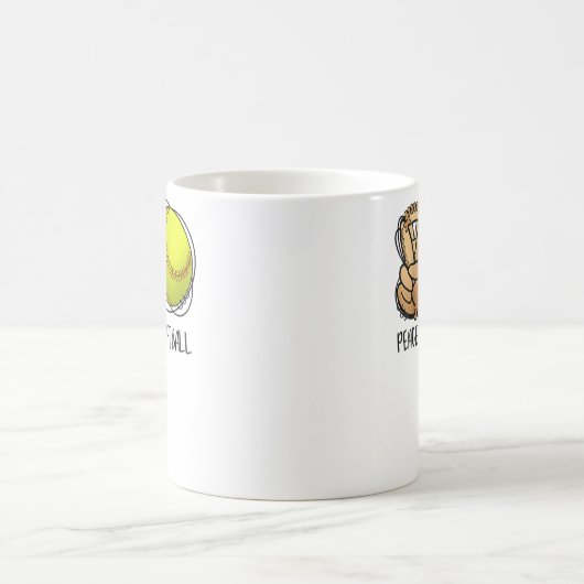 Peace Love Softball Mom Leopard Print Mother's Day Kaffeetasse (Mittel)