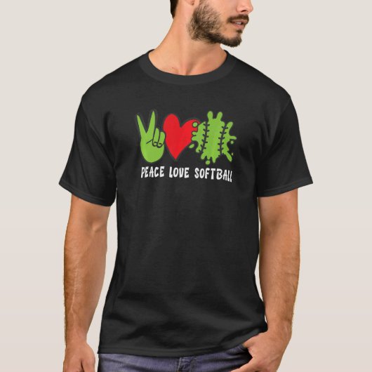 Peace Love Softball T-Shirt (Vorderseite)