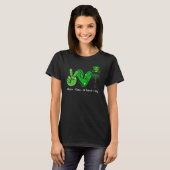 Peace Love St Patrick's Day Cheer Drinking Shamroc T-Shirt (Vorne ganz)