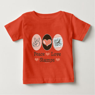 Peace Love Stamps Post Stamp Baby T-shirt