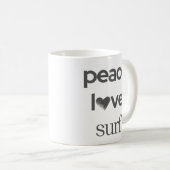 Peace Love Surf | Coastal Surfer Beach House Kaffeetasse (VorderseiteRechts)